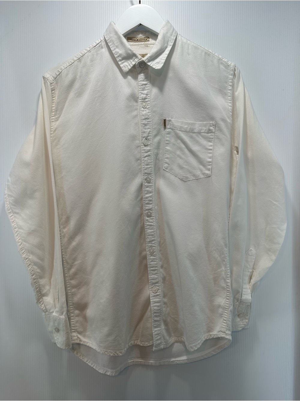 Burberry London Premium Cotton Button Up White Mens Large